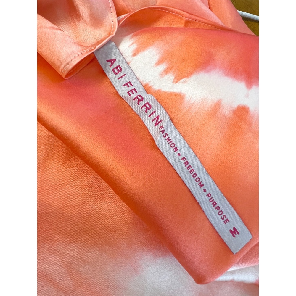 Abi Ferrin Creamsicle Tie Dye Silk Halter Top Medium - Picture 4 of 4